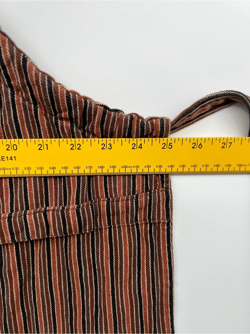 IKEA Apron Rust and Black Narrow-Striped Woven Fabric Panel